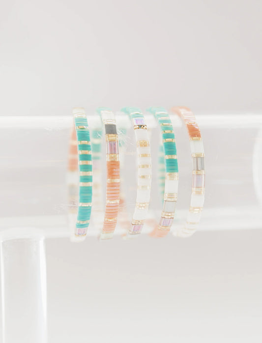 Glass Tile Bracelet - Pastel