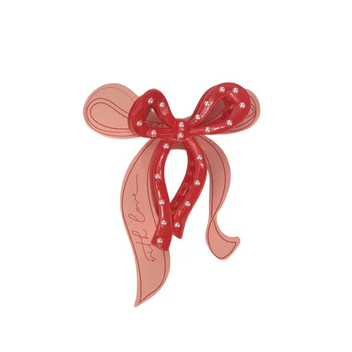 Valentine's Bow Claw Clip