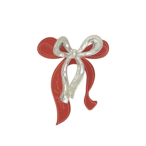 Valentine's Bow Claw Clip