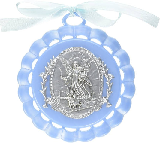 My Guardian Angel Cradle Medal - Blue