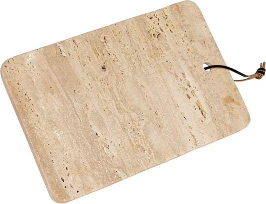 Travertine Cheese/Cutting Board with Leather Tie
