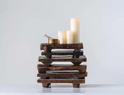 Found Decorative Wood Pedestal