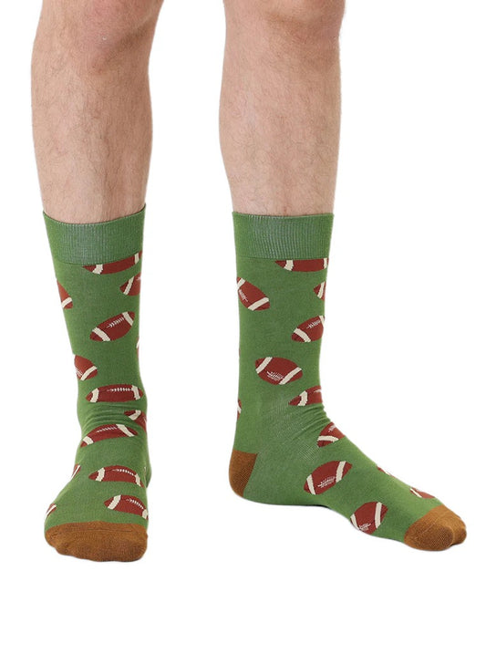 Men's Bamboo Crew Socks - Football