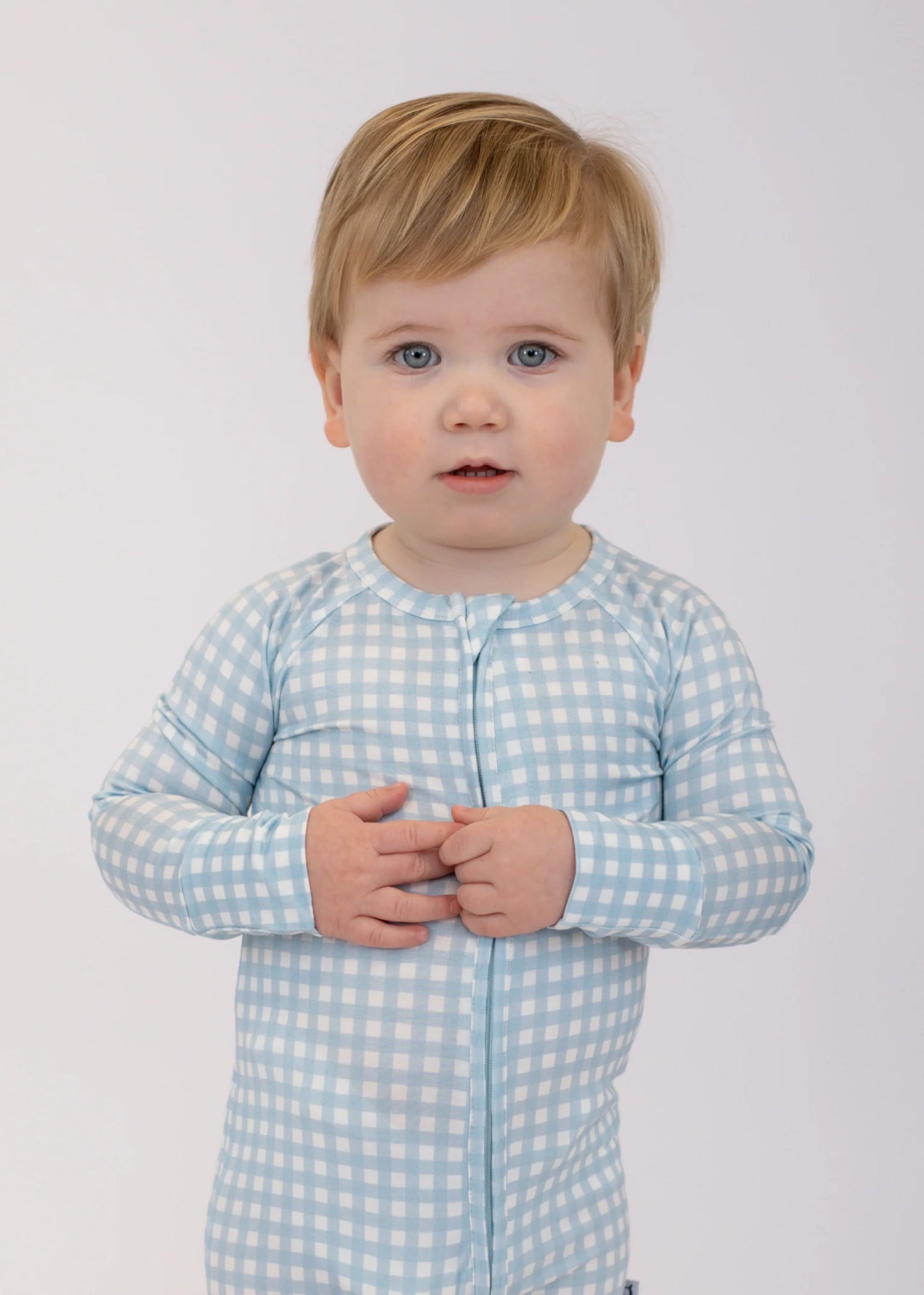 Zip PJ - Gingham in Cottage Blue