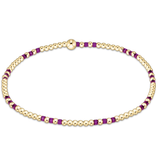 Hope Joy Pattern 2mm Bead Bracelet - Fuchia
