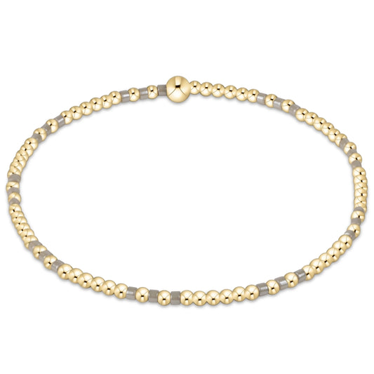 Hope Joy Pattern 2mm Bead Bracelet - Taupe with a Twist