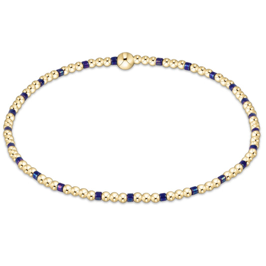 Hope Sincerity Pattern 2mm Bead Bracelet - Blue Metallic