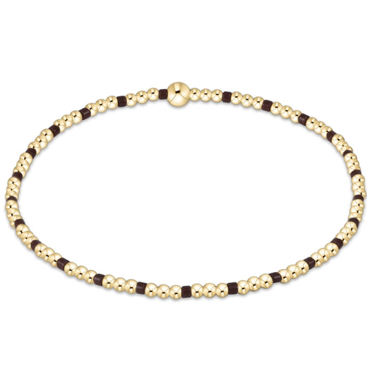 Hope Sincerity Pattern 2mm Bead Bracelet - Chocolate
