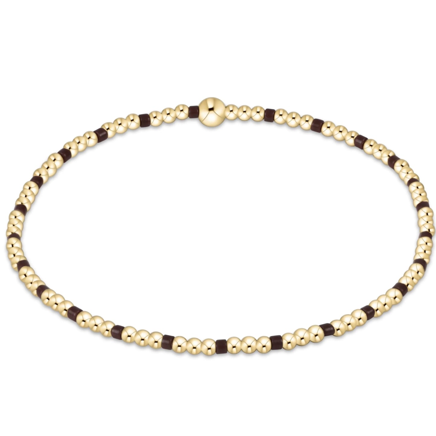 Hope Sincerity Pattern 2mm Bead Bracelet - Choclate