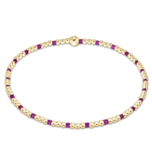 Hope Sincerity Pattern 2mm Bead Bracelet - Fuchia