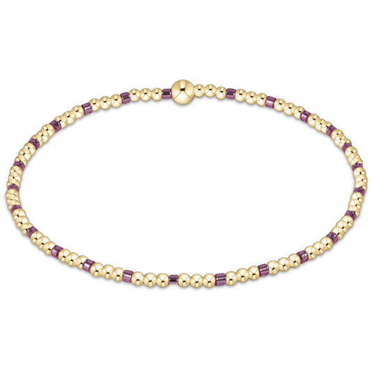 Hope Sincerity Pattern 2mm Bead Bracelet - Pink Metallic