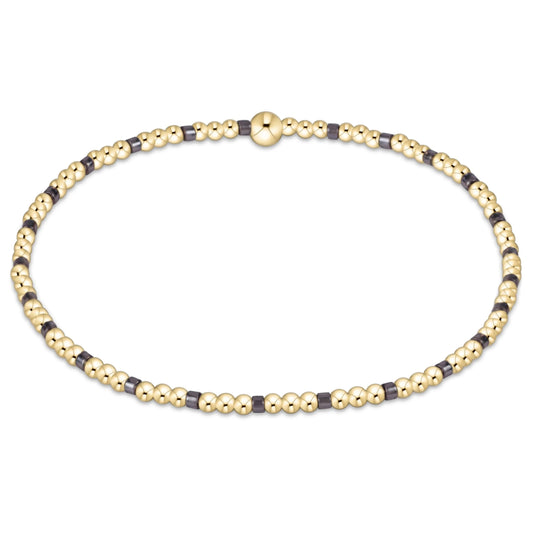 Hope Sincerity Pattern 2mm Bead Bracelet - Taupe with a Twist