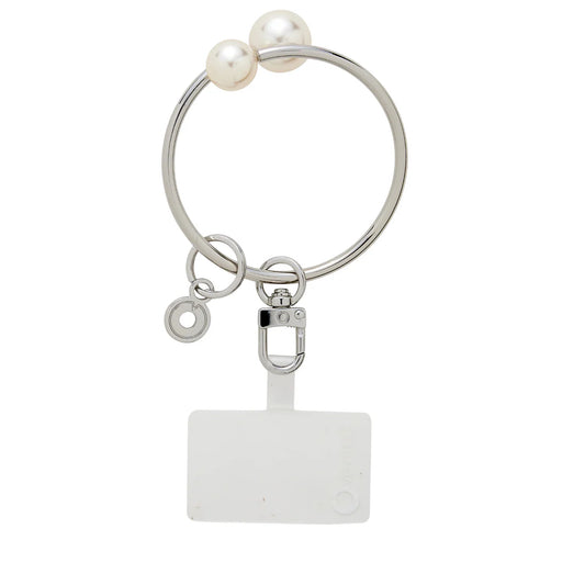 Big O Phone Bracelet - Silver & Pearl Phone Wristlet
