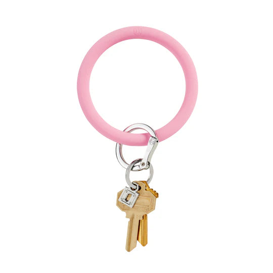 Leather Big O Key Ring - Cotton Candy Pink