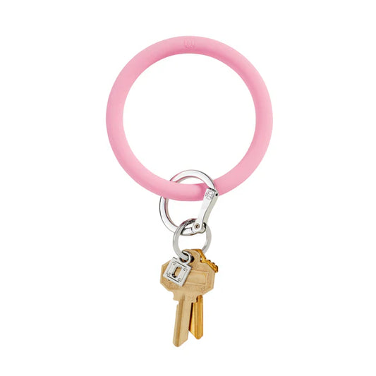 Leather Big O Key Ring - Cotton Candy Pink