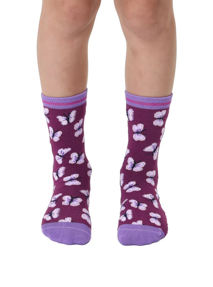 Butterfly Kids Bamboo Crew Socks
