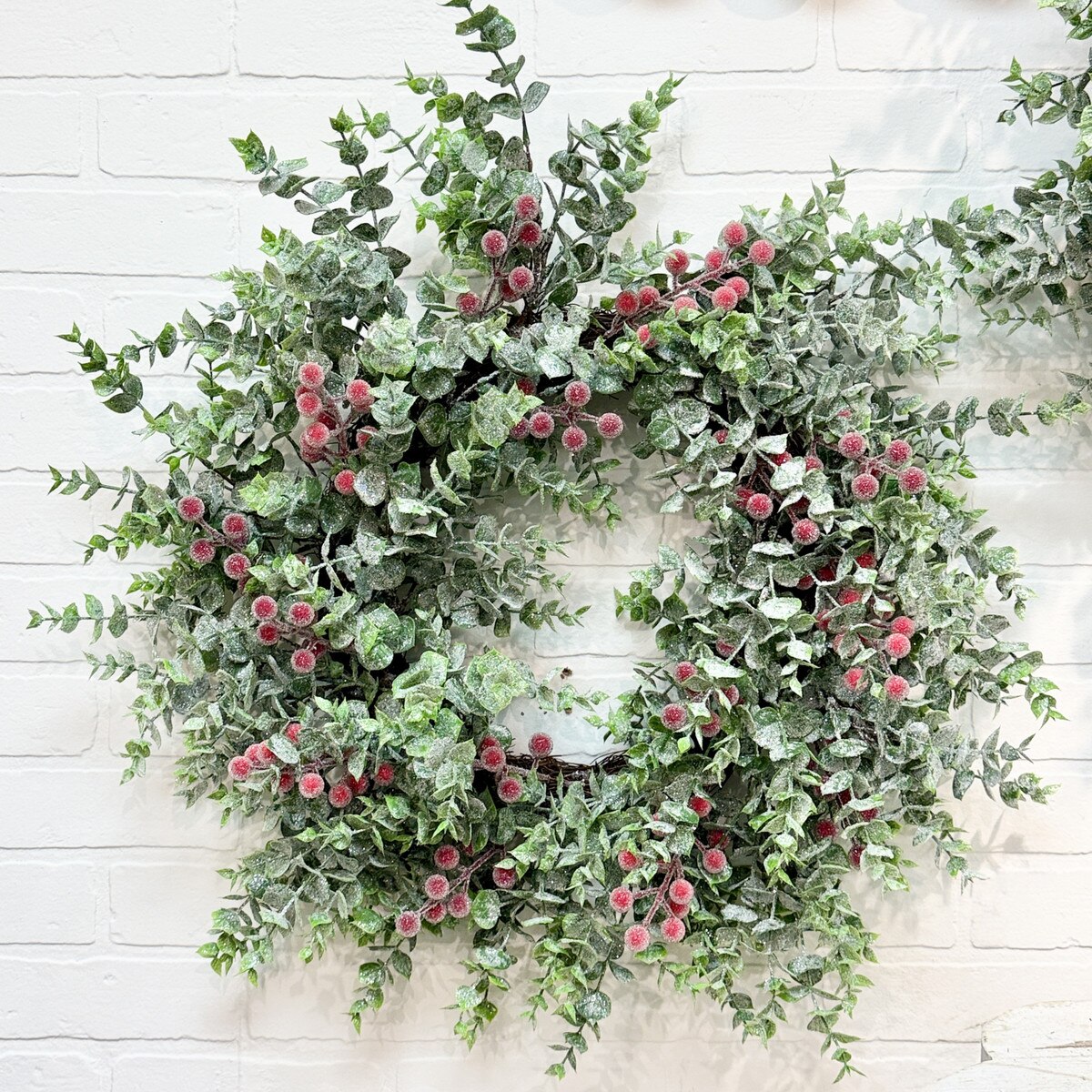 24" Frosted Red Berry Wreath