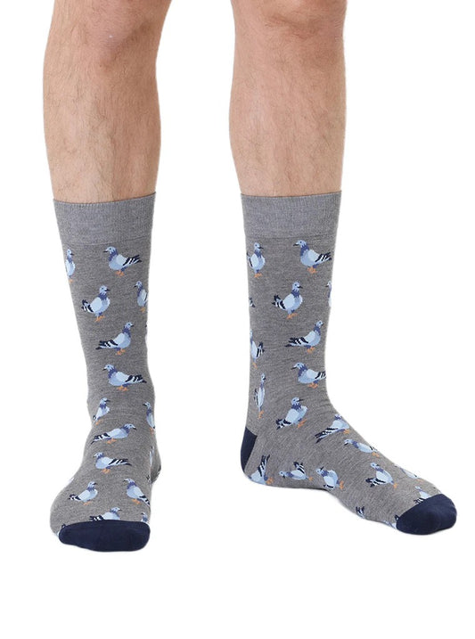 Men's Bamboo Crew Socks - Pigeon
