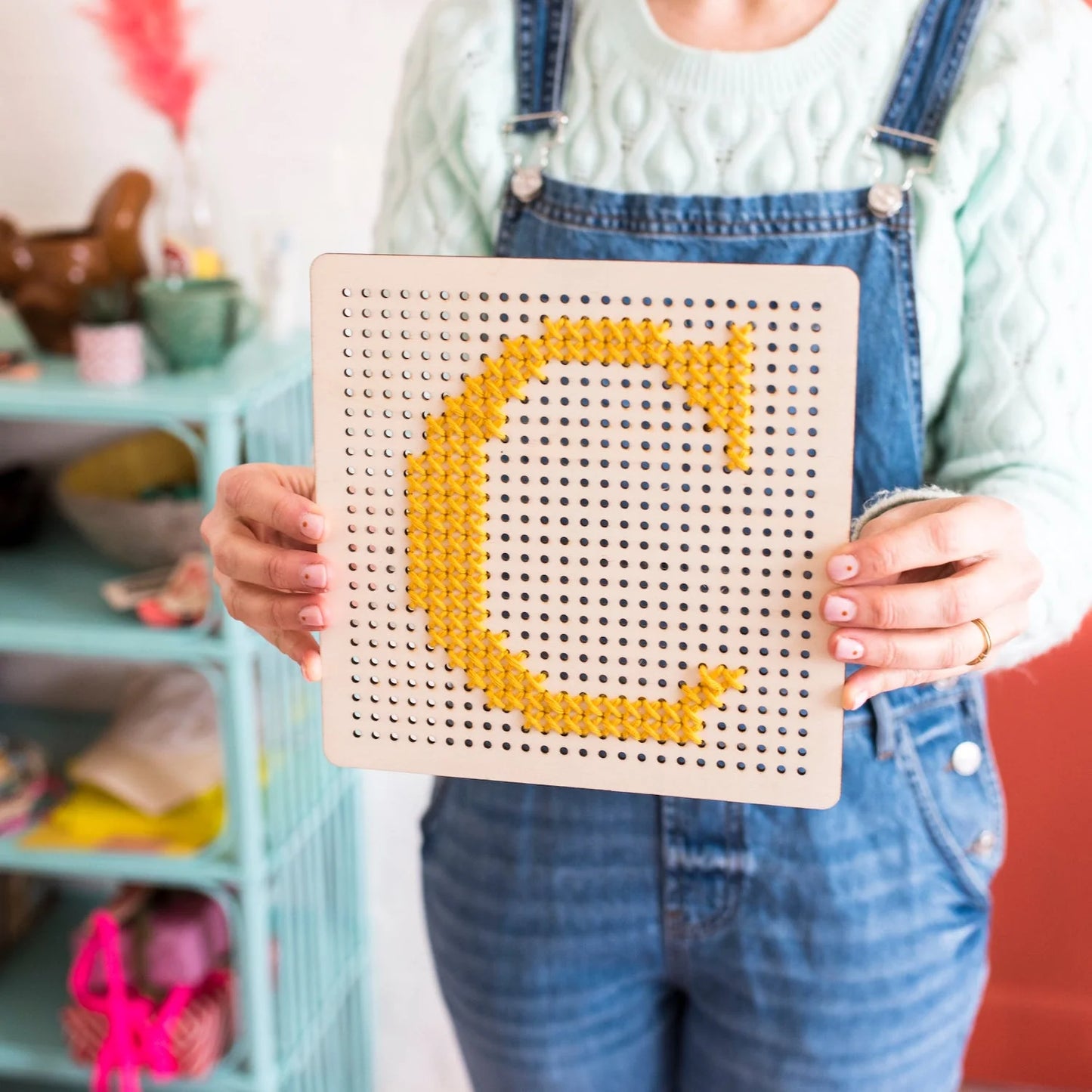 Wooden Pegboard Cross-Stitch Kit