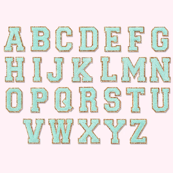 Glitter Varsity Letter Patch - Cotton Candy