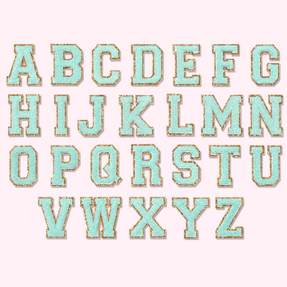 Glitter Varsity Letter Patch - Cotton Candy