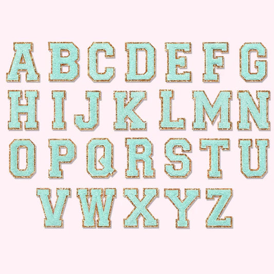 Glitter Varsity Letter Patch - Cotton Candy