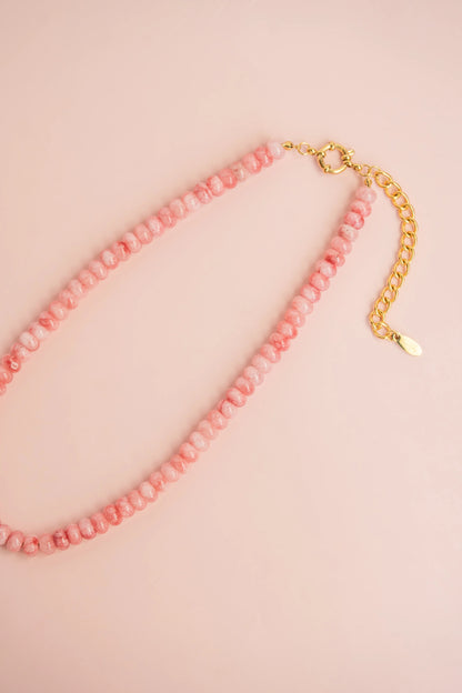 Gemstone Necklace - Pink Marble