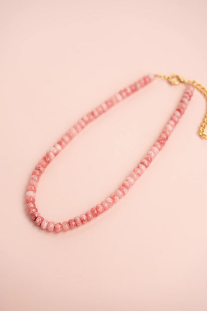 Gemstone Necklace - Pink Marble