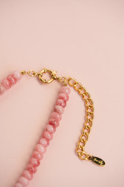 Gemstone Necklace - Pink Marble