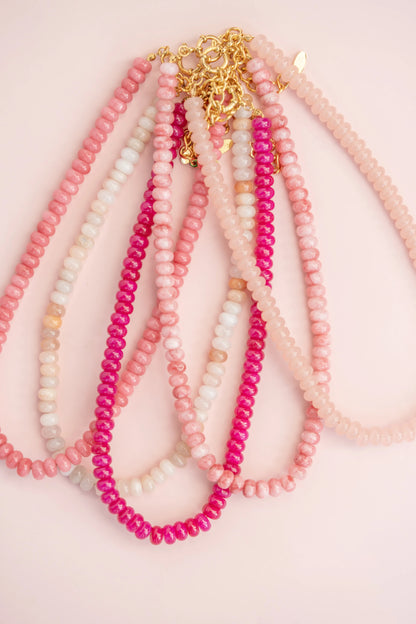 Gemstone Necklace - Fuchsia