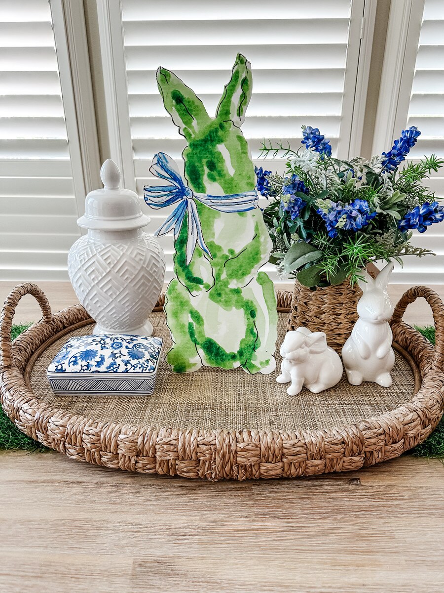 Large Boxwood Bunny Decoration