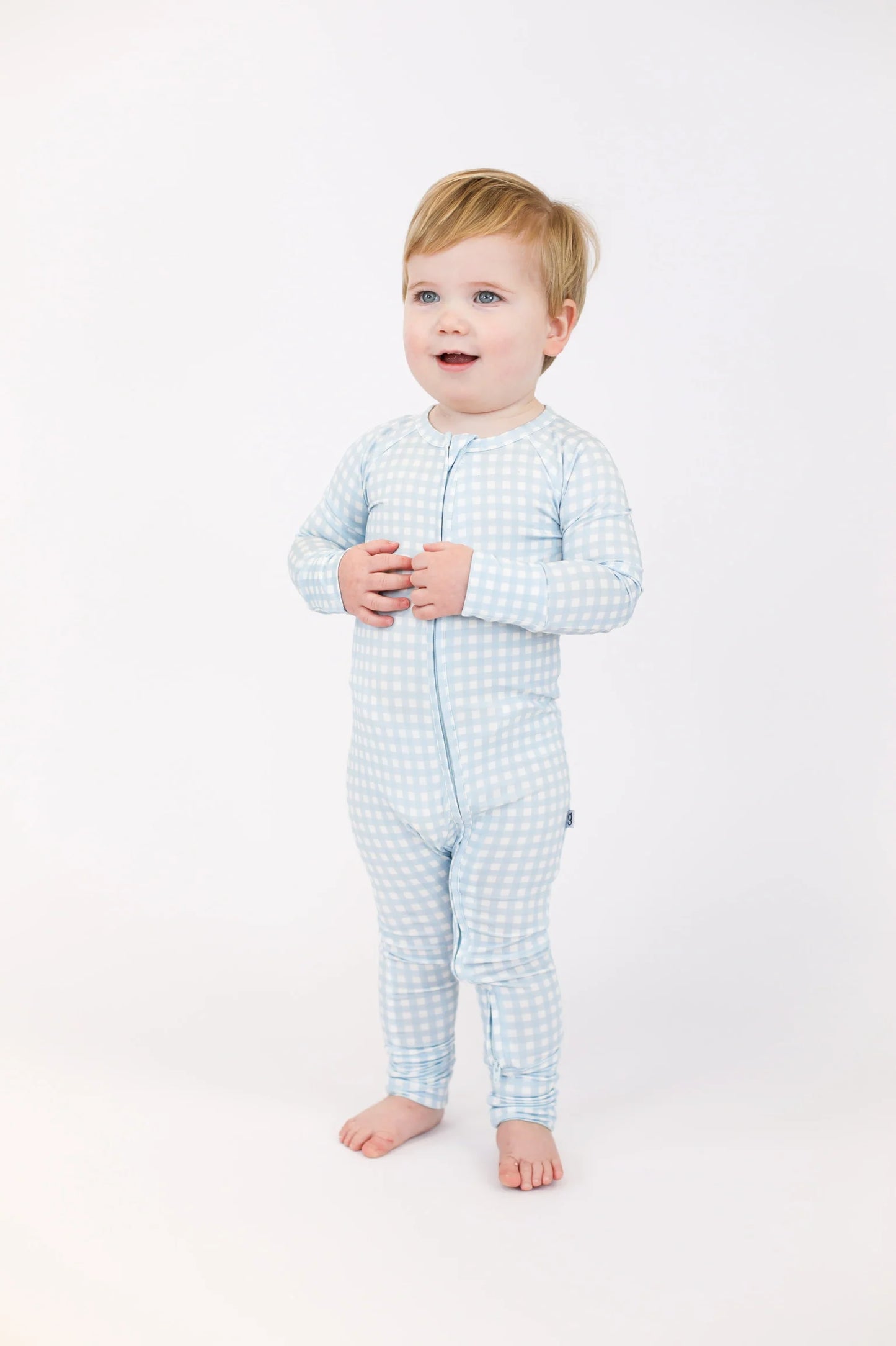 Zip PJ - Gingham in Cottage Blue