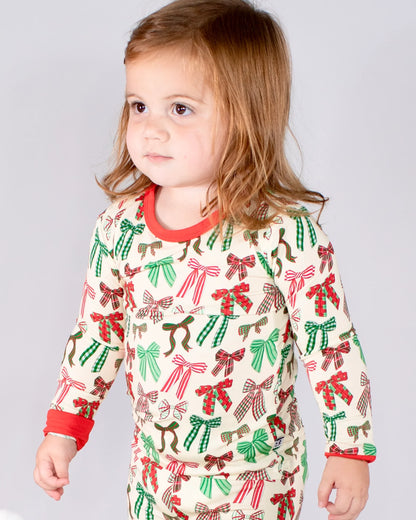 Holiday Bows - Long Sleeve/Pants PJs