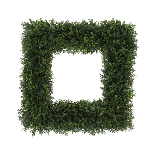 Faux Boxwood 18" Square Wreath