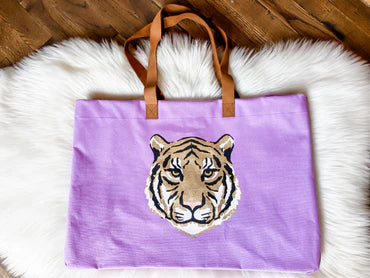 Light Purple/Gold Tiger Tote