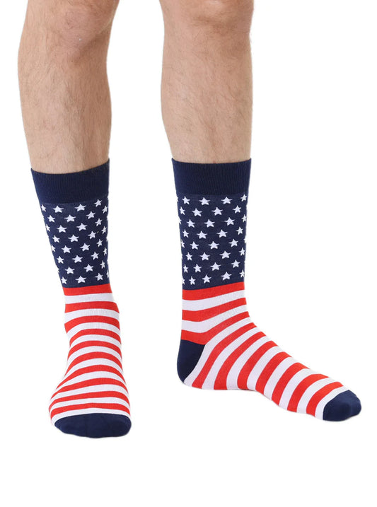 Men's Bamboo Crew Socks - Flags