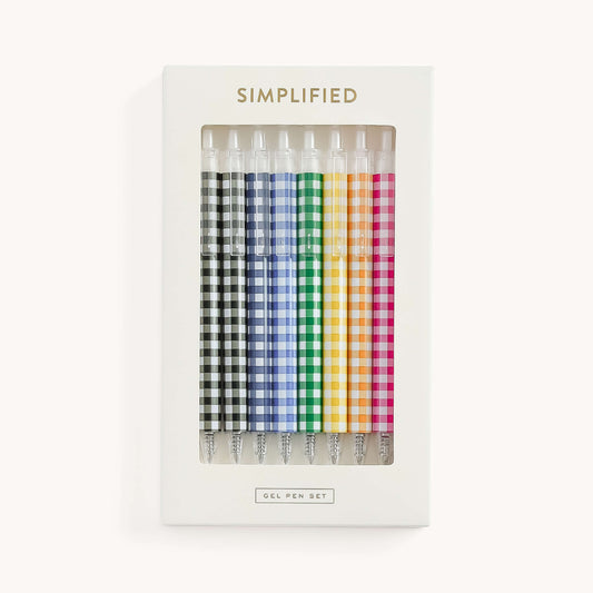 Gingham Gel Pen Set