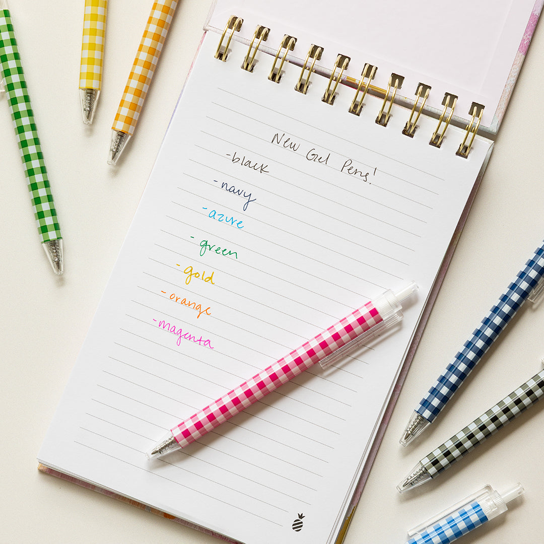 Gingham Gel Pen Set