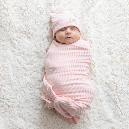 Good Little Citizens Baby Swaddle & Beanie - Blush