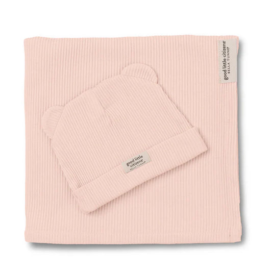 Good Little Citizens Baby Swaddle & Beanie - Blush