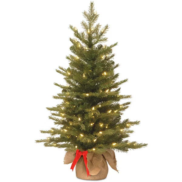 3' Pre-Lit Artificial Spruce Christmas Tree