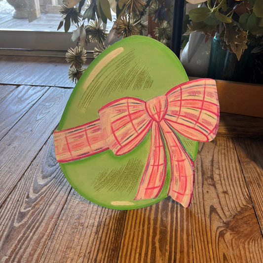 Plaid Bow Egg - Green