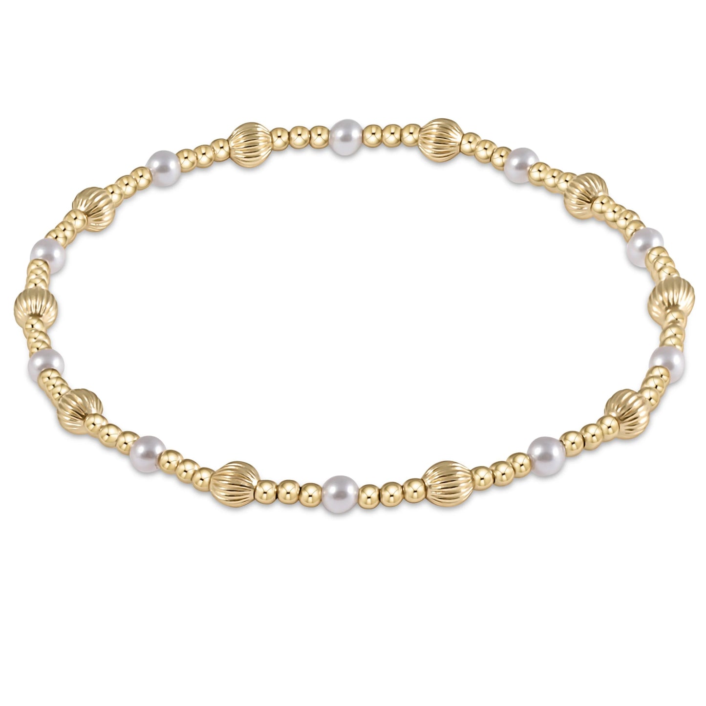 Extends Dignity Sincerity Gold 5mm Bracelet - Pearl