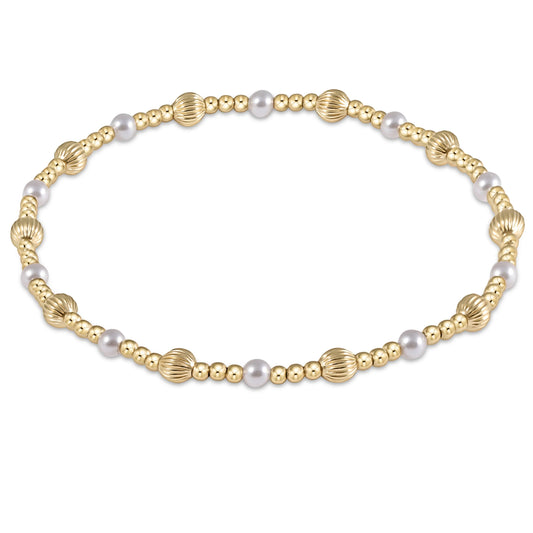 Extends Dignity Sincerity Gold 5mm Bracelet - Pearl