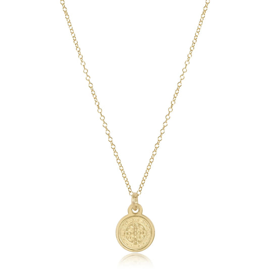 16" Necklace Gold - Blessing Small Gold Charm