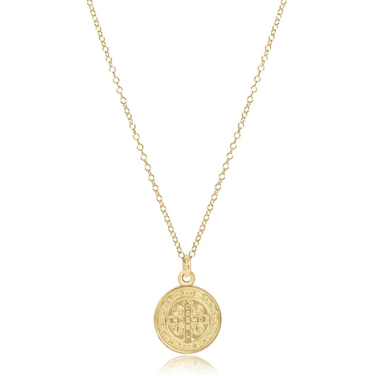 16" Necklace Gold - Blessing Gold Disc