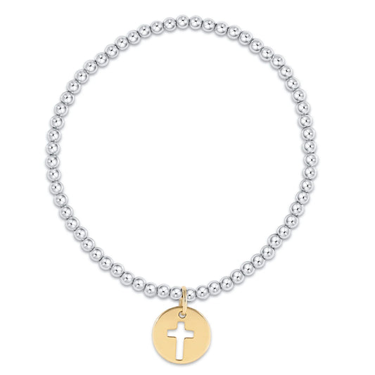 Extends Classic 3mm Bracelet - Silver with Blessed Gold Disc