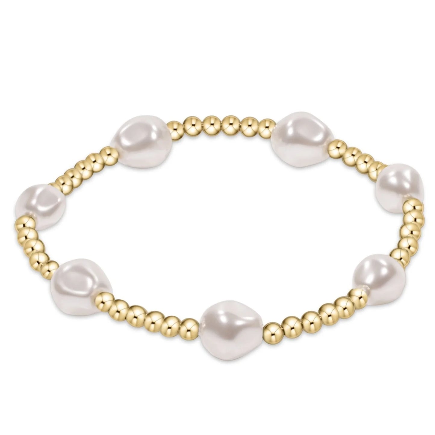 Extends Admire Gold 3mm Bead Bracelet - Pearl