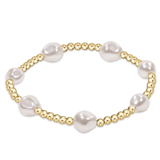 Extends Admire Gold 3mm Bead Bracelet - Pearl