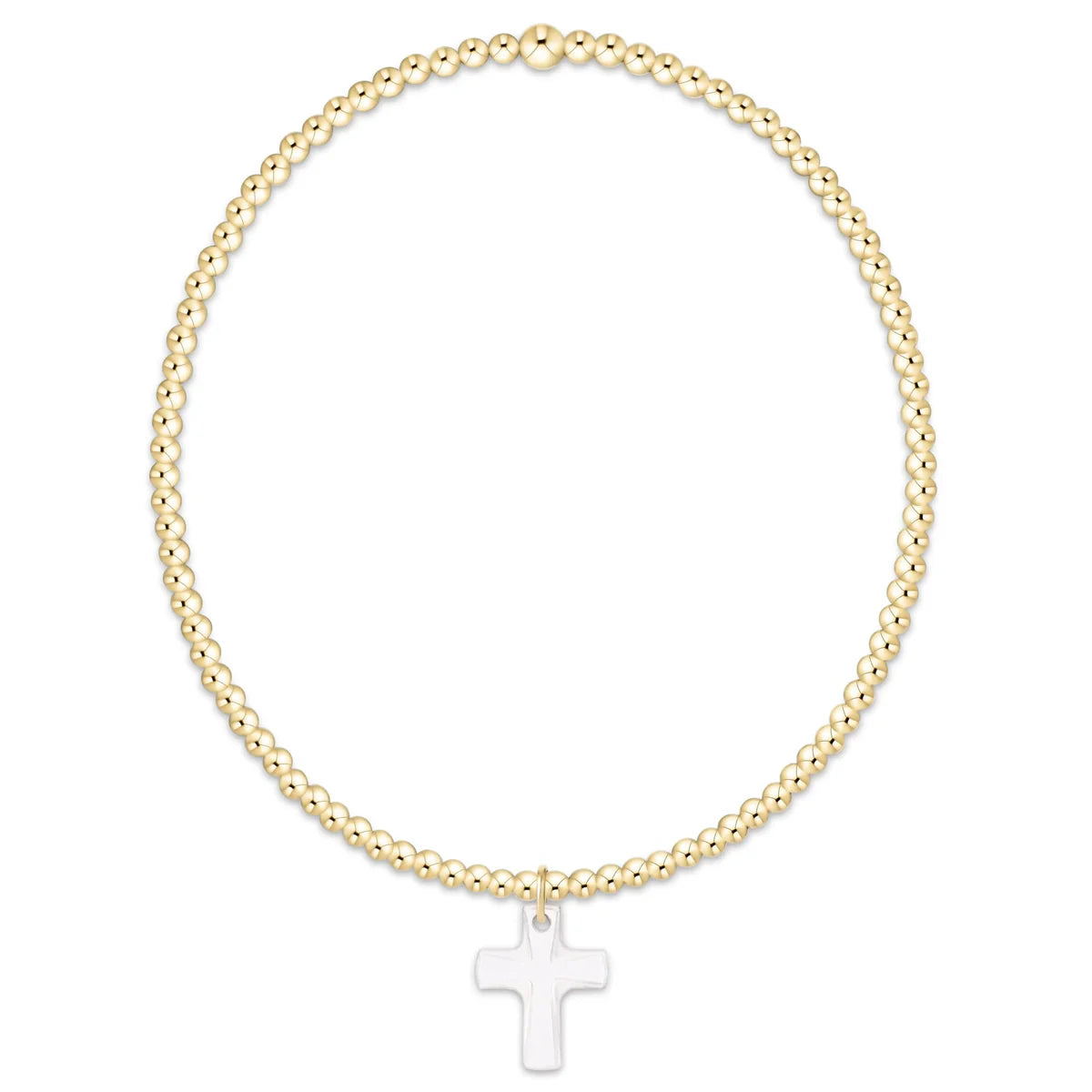 Classic Gold 2mm Bracelet - Blessed Crystal Charm